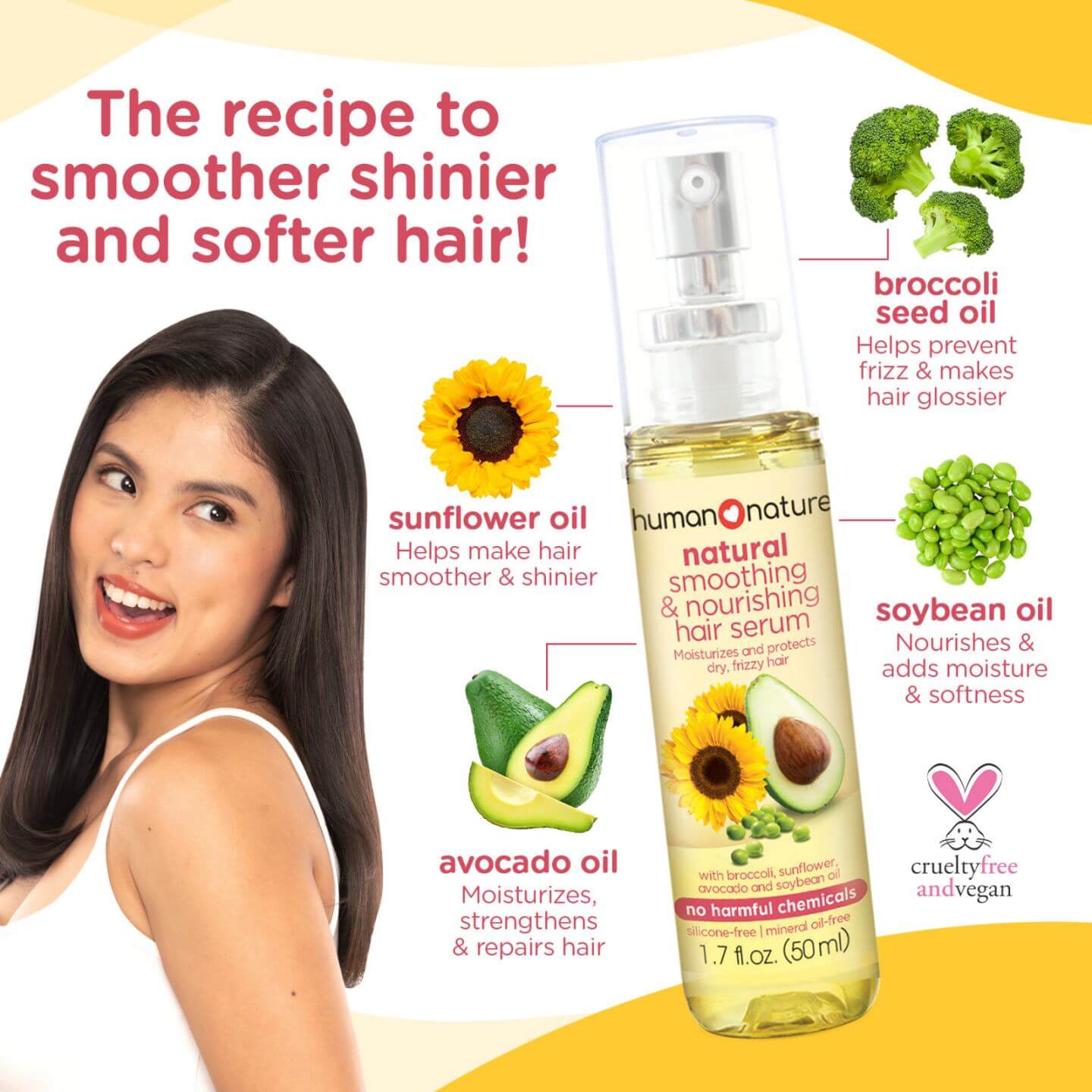 Smoothing & Nourishing Hair Serum 50ml - Image 2