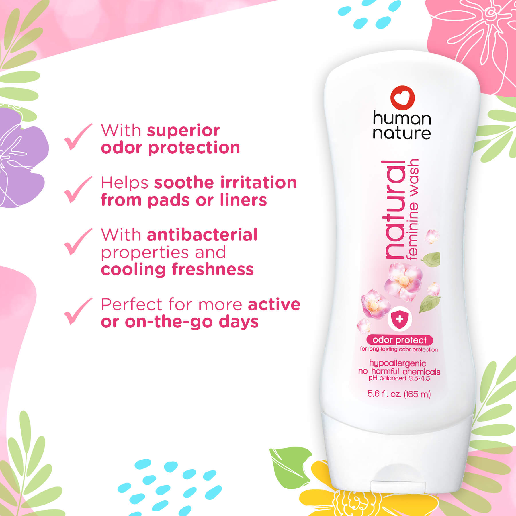 Odor Protect Feminine Wash 165ml - Image 2