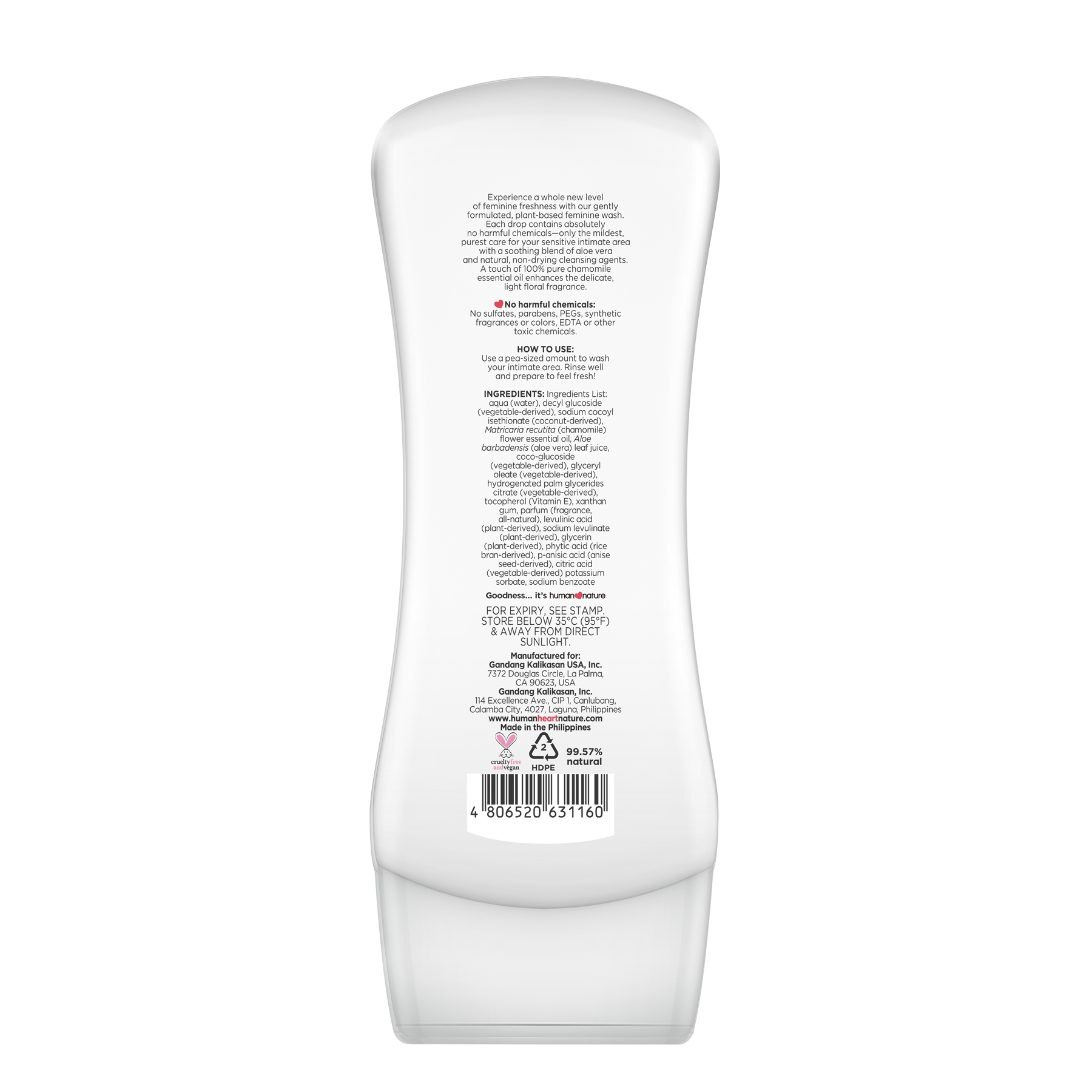 Chamomile Cool Feminine Wash 165ml I Heart Nature New Zealand Australia