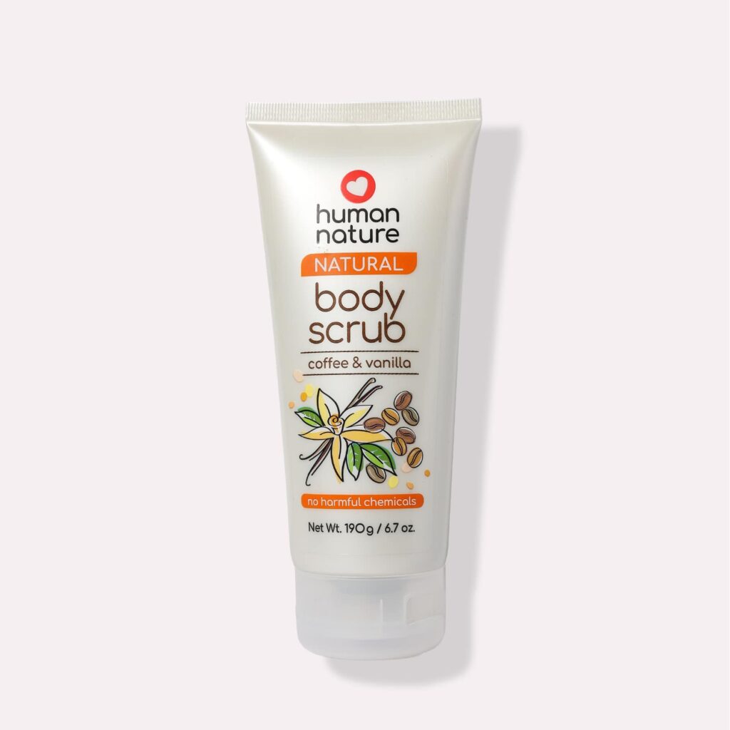 human nature coffee and vanilla body scrub
